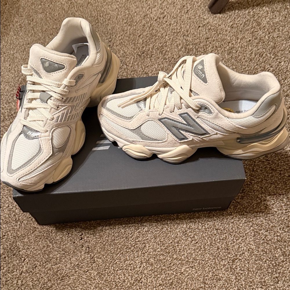 New Balance Off-White and Light Gray Sneakers